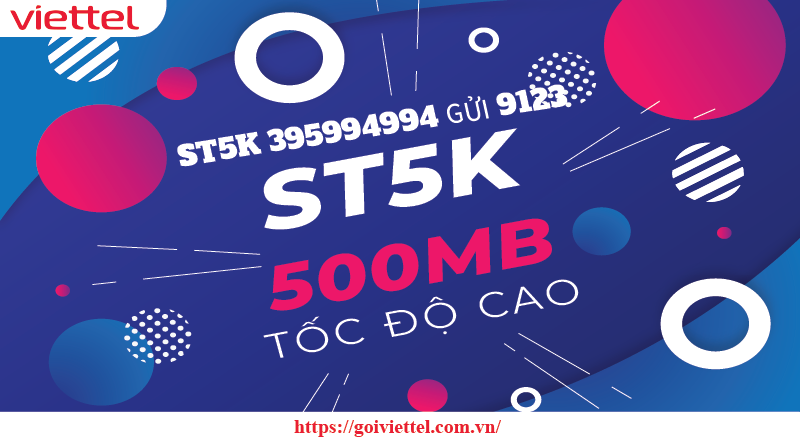 Gói cước ST5K có nhận 500Mb sử dụng trong 1 ngày